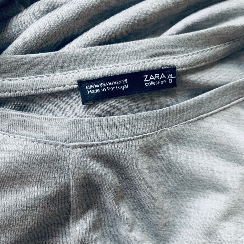 NWOT ZARA Front Knot High Low Gray TOP Blouse - Picture 5 of 8